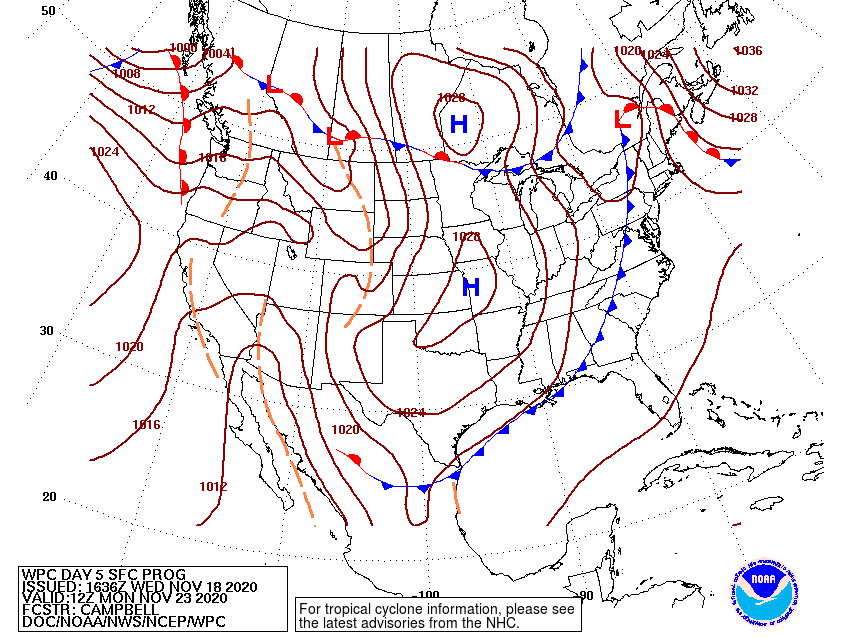 Monday forecast map